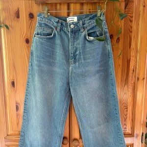 Reformation Women's Wilder High Rise Wide Leg Jeans Blue Size 26 Organic Cotton